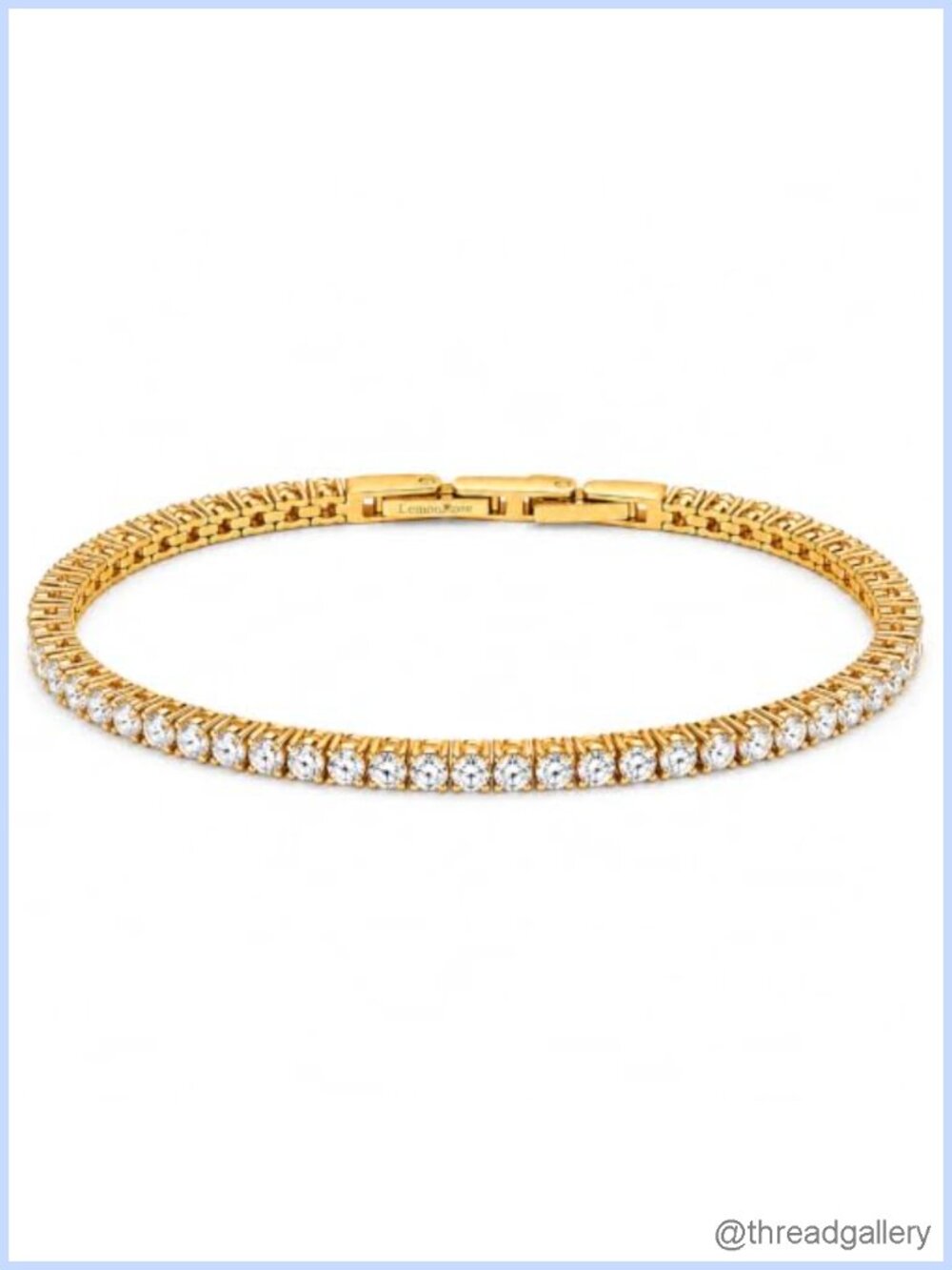14K Gold Plated Tennis Bracelet 3mm CZ Stackable Waterproof
